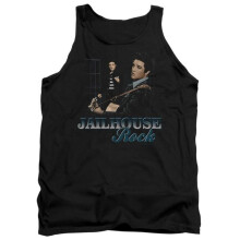 Trevco Sportswear ELV697-TK-1 Elvis Presley Jailhouse Rock Adult Tank Top, Black - Small