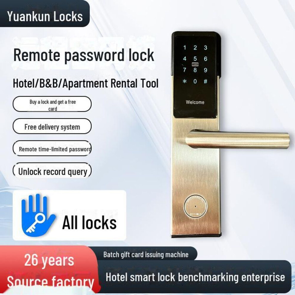 (black, App Remote + Password + Card + Key) Tongtong Yk100lm Smart Door Lock: Fingerprint, Remote Password, Card Access For Home, Apartment, Hotel, And Homestay.