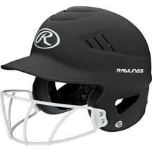 Rawlings | COOLFLO HIGHLIGHTER Batting Helmet | Face Guard Included | One Size Fits Most 6 1/2""-7 1/2"" | Matte Black
