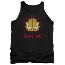 Trevco Sportswear GAR338-TK-4 Garfield Obey Me Adult Tank Top, Black - Extra Large