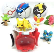 4pcs Modelo Pokemon Action Anime Figures Balls - Tamanho Pikachu