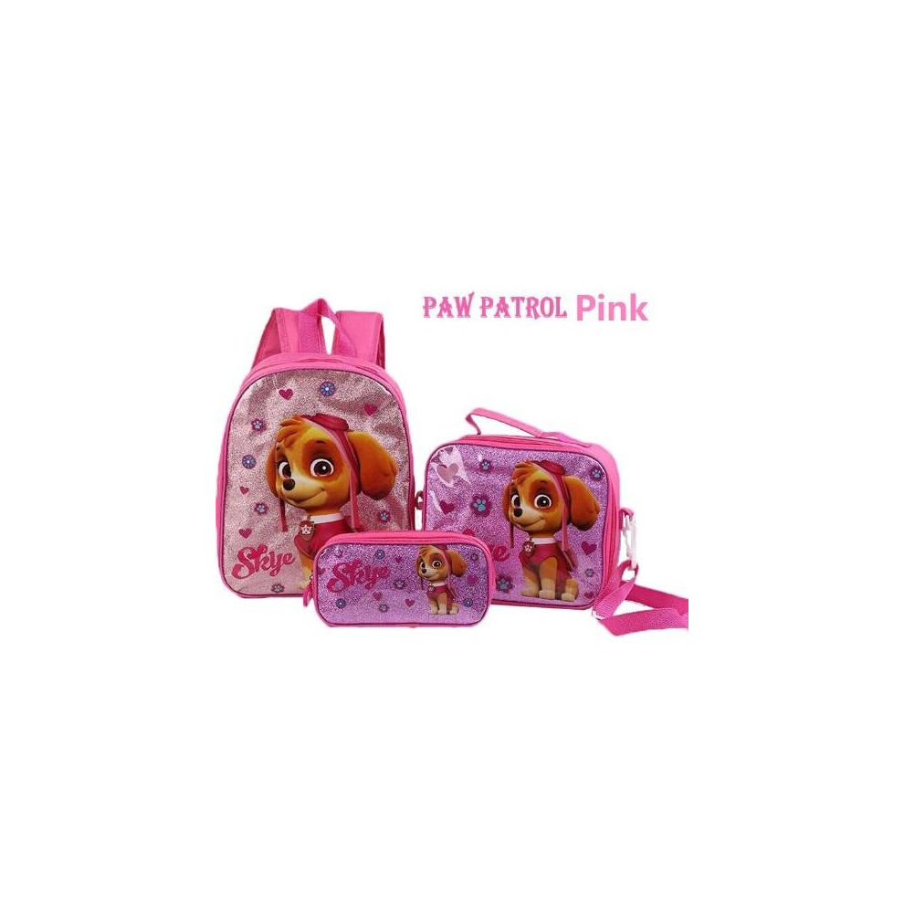 Trade Max Pink Paw Patrol Pink Backpack School Bag 3 Pack Birthday Gift