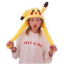 Grappige pluche Pikachu muts, oorbeweging jumpers, Cosplay kostuums