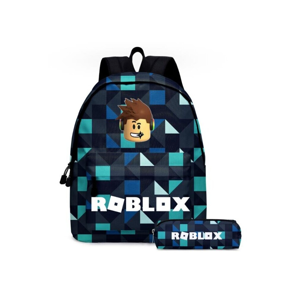 Trade Max Roblox Backpack With Pencil Case - Waterproof Nylon School Bag, Large Capacity, Ergonomic Back Design, Adjustable Straps, Fits Laptop & Books