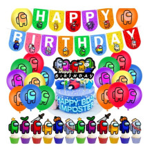 Among Us Barnkalas Balloon Bow - Happy Birthday party