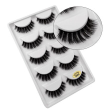 5 Pairs Natural Cross Handmade Mink Hair False Eyelashes 12MM