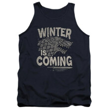 Trevco Sportswear GOT231-TK-4 Game of Thrones Winter Is Coming Adult Tank Top, Navy - Extra Large