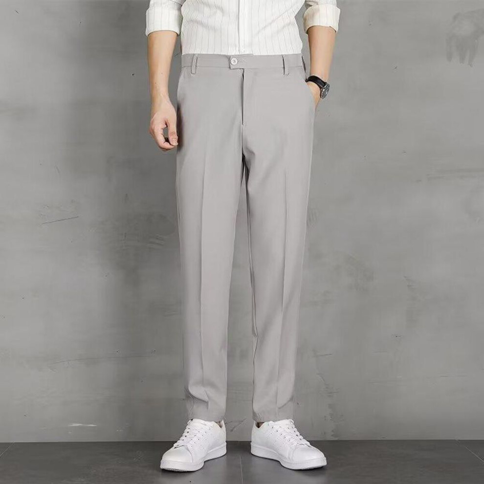 (light gray, 33) Men's Trendy Summer 2023 Light Luxury Loose Fit Trousers