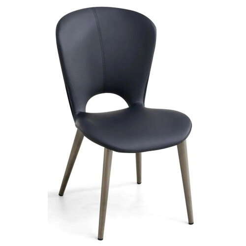 (Black, 2 x Chairs) Alto Leather Dining Chair 1