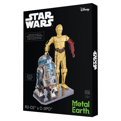 Fascinations Metal Earth Star Wars R2-D2 και C-3PO 3D Μεταλλικό Κιτ Μοντέλου 2