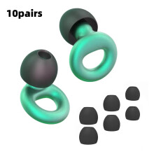 (10pairs Metal Green) Quiet Ear Plugs for Noise Reduction Super Soft Reusable for Sleep Swim Work