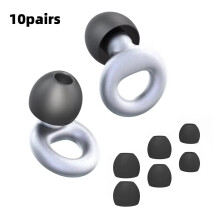 (10pairs Silver) Quiet Ear Plugs for Noise Reduction Super Soft Reusable for Sleep Swim Work