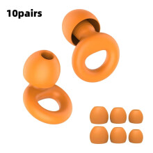 (10pairs Orange) Quiet Ear Plugs for Noise Reduction Super Soft Reusable for Sleep Swim Work