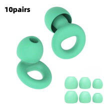 (10pairs Green) Quiet Ear Plugs for Noise Reduction Super Soft Reusable for Sleep Swim Work