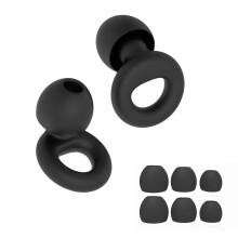 (Black) Quiet Ear Plugs for Noise Reduction Super Soft Reusable for Sleep Swim Work