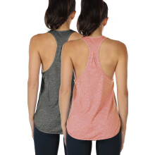 Icyzone tr?ningstank toppe til kvinder - atletisk yogatope racerback running tank top l?s pasform (XL Charcoalpink)