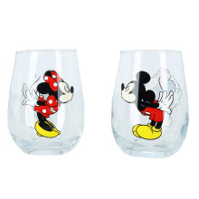 Γυάλινα Ποτήρια Mickey και Minnie Mouse για Ζευγάρια, Σετ 2, 15 ουγγιές