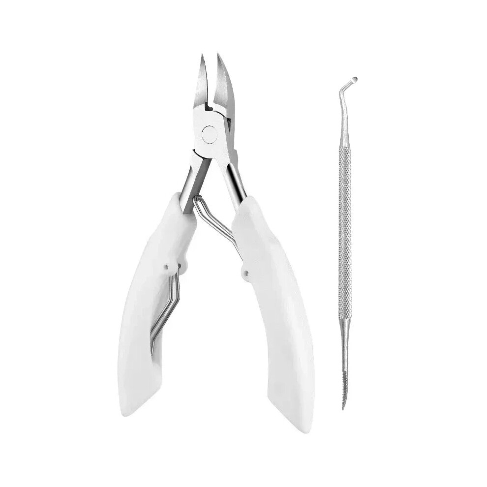 White (B Set A) Toenail Ingrown Cuticle Nipper Clipper Edge Cutter Scissor Nail Pliers Tool