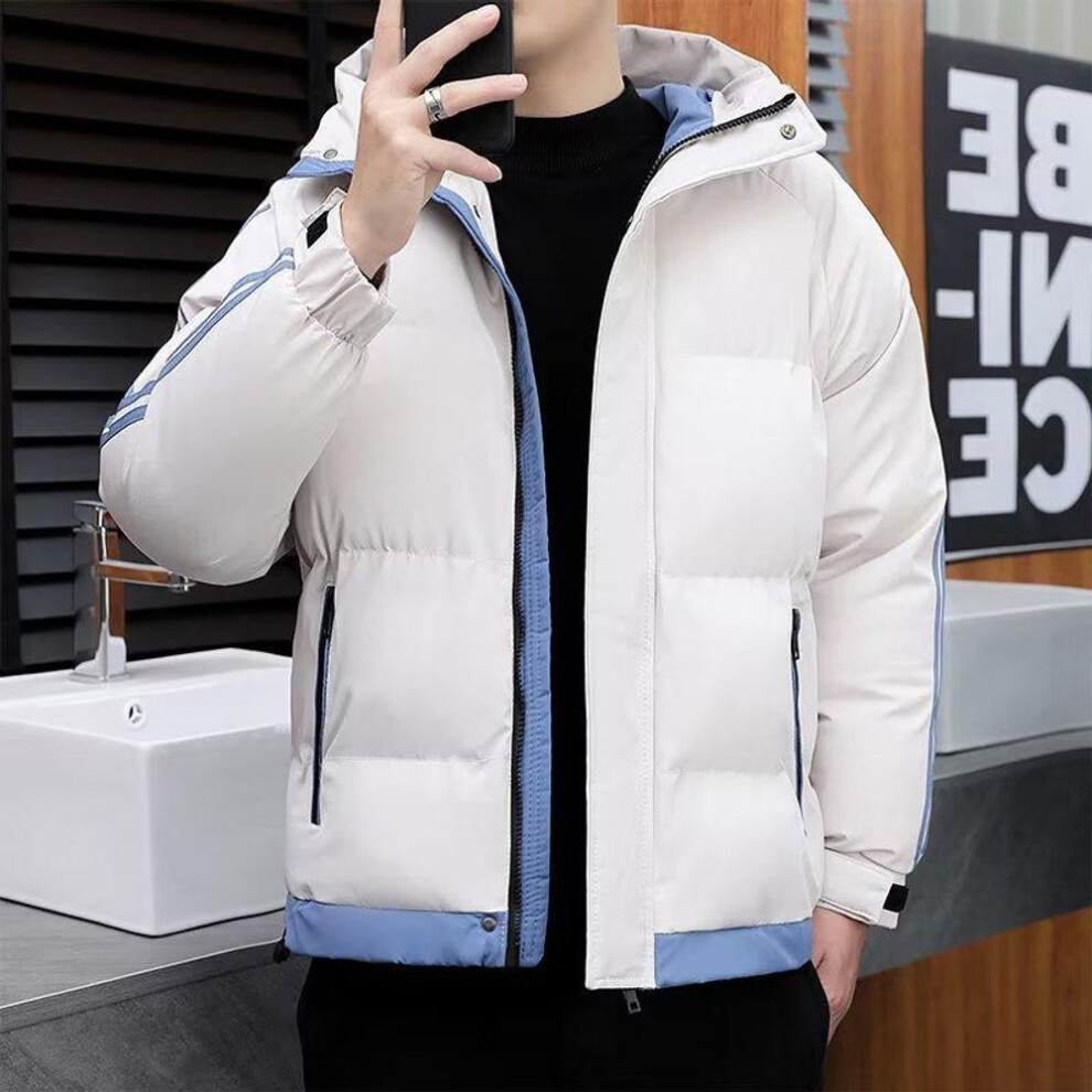 (khaki, M) New 2022 Boys' Winter Cotton Puffer Jacket - Thick, Warm, Sporty, Fashionable, Handsome Design