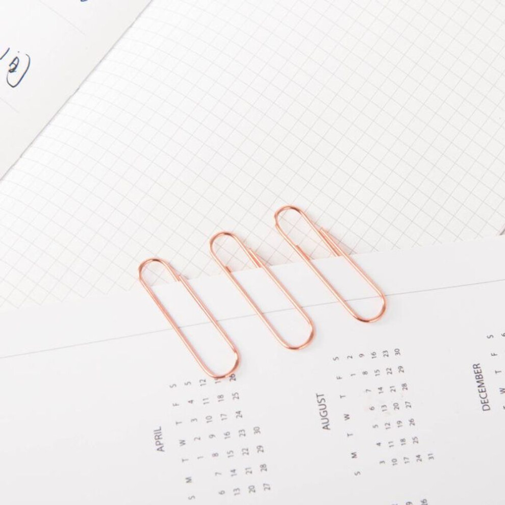 (28mm rose gold, 120 pcs) Rose Gold Metal Electroplating Paper Clips - Boxed Office Stationery