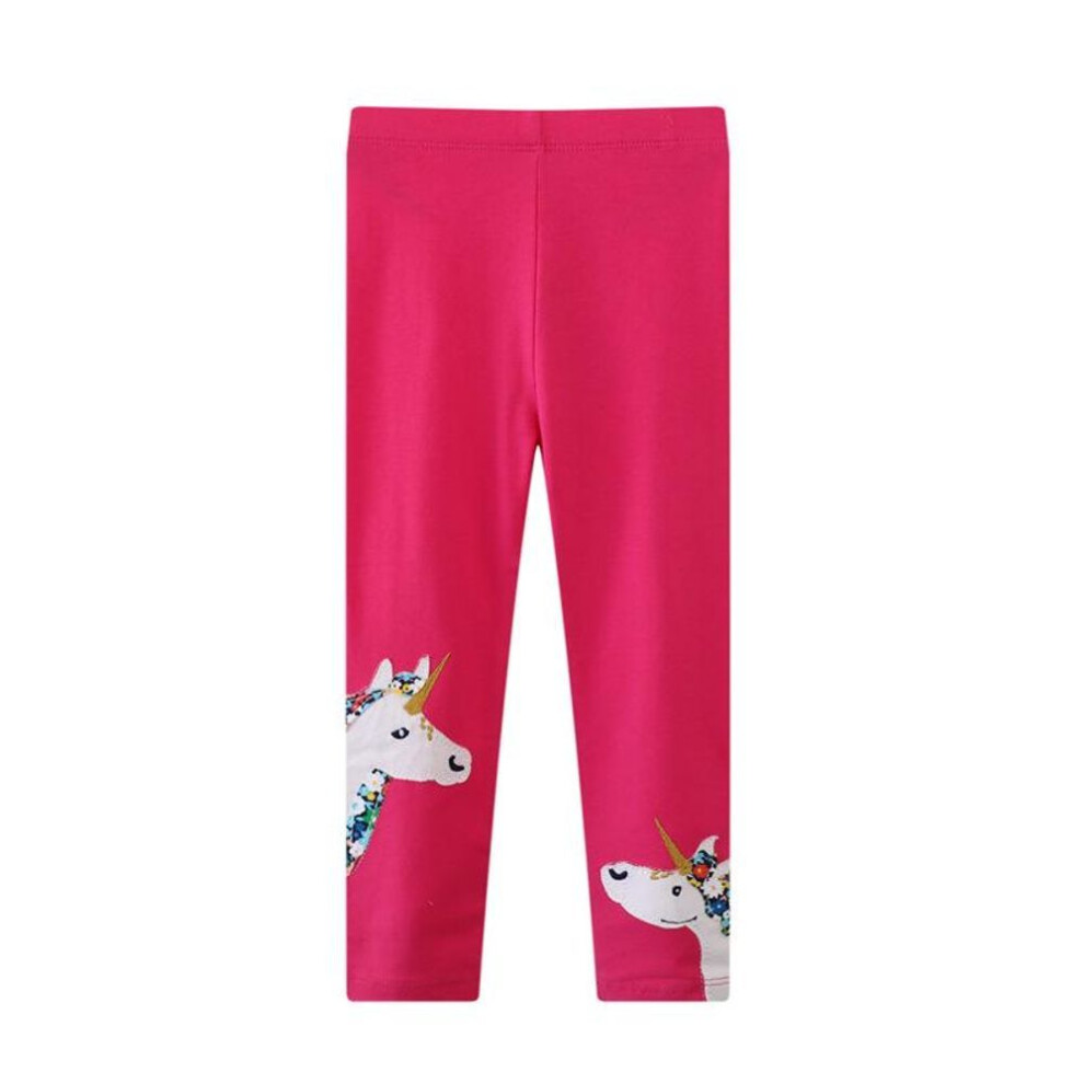 (2T Height 80-90) INS Style Girls' Embroidered Modal Leggings for Spring, Summer, and Autumn
