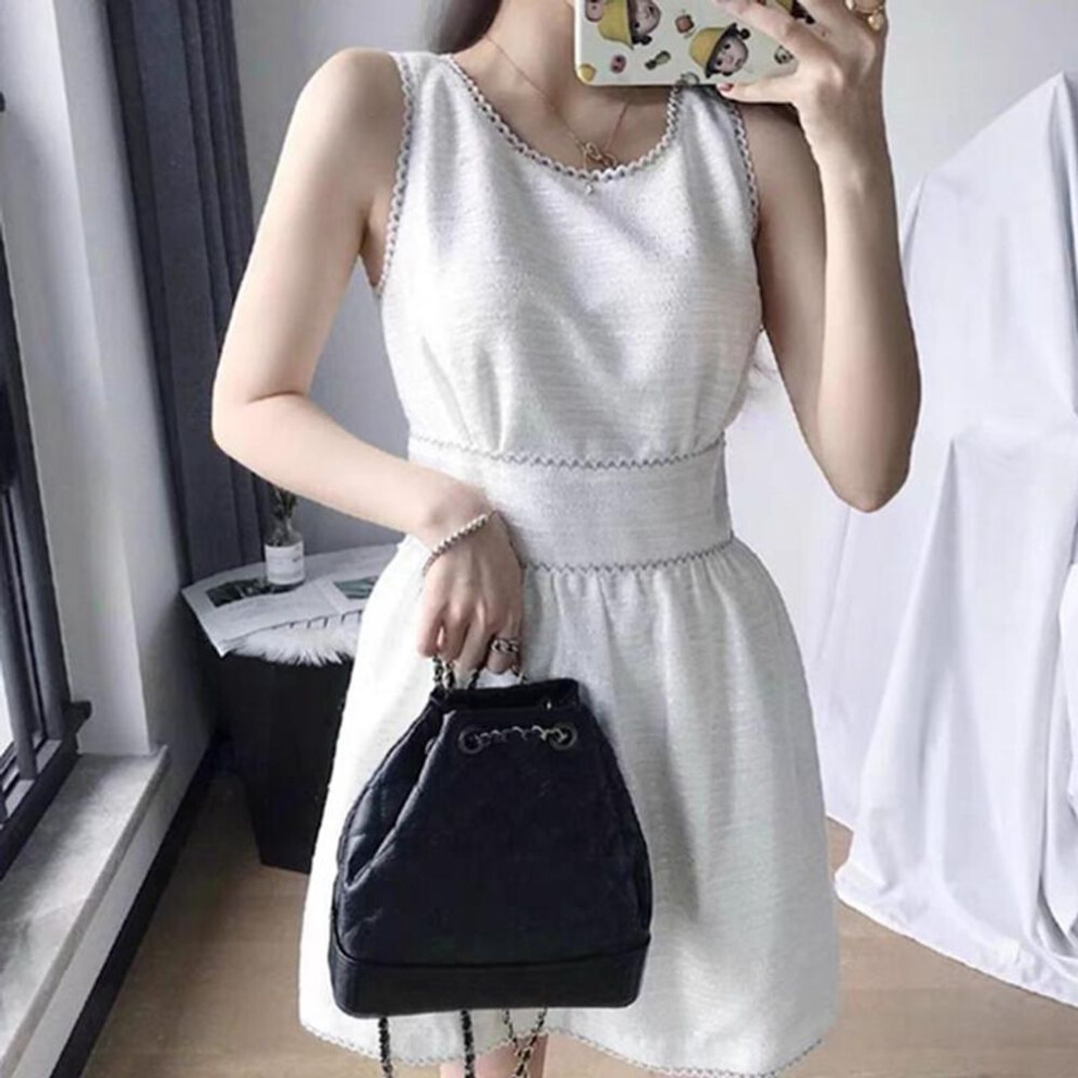 (black, Wandering Bucket Bag) "2024 Women's Multi-purpose Genuine Leather Wandering Backpack With Fashion Diamond Chain