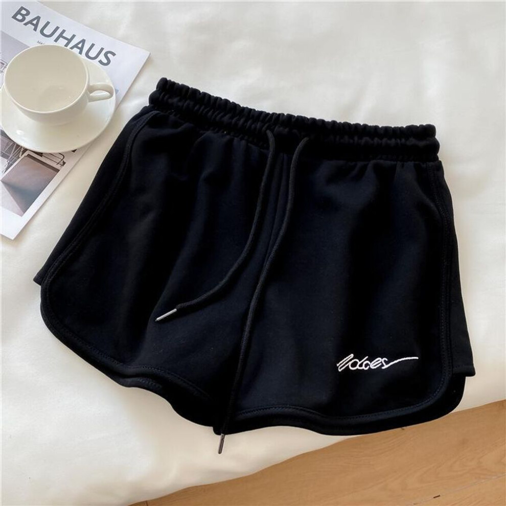 (black, Large) "2025 Women's Summer Casual Loose Yoga Shorts - High Waist Wide Leg Hot Pants For Home & Sports