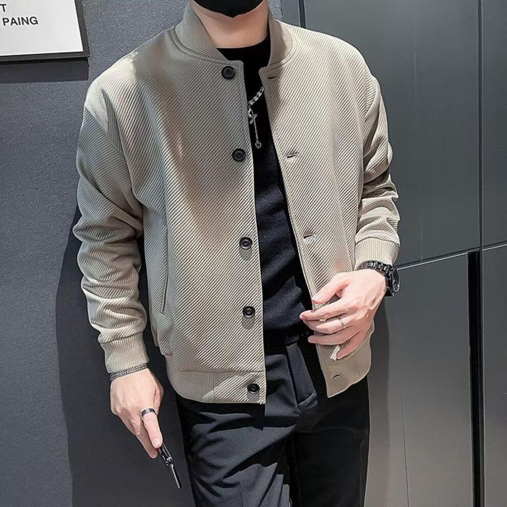(green, M) "2024 Trendy Men's Jackets: Casual, Handsome, Korean Style for Spring and Autumn