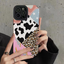 (1, For iPhone11 Pro Max) Creative Leopard Cow Silicone Leather Case For iPhone 16 15 14 13 12 11 Pro Max