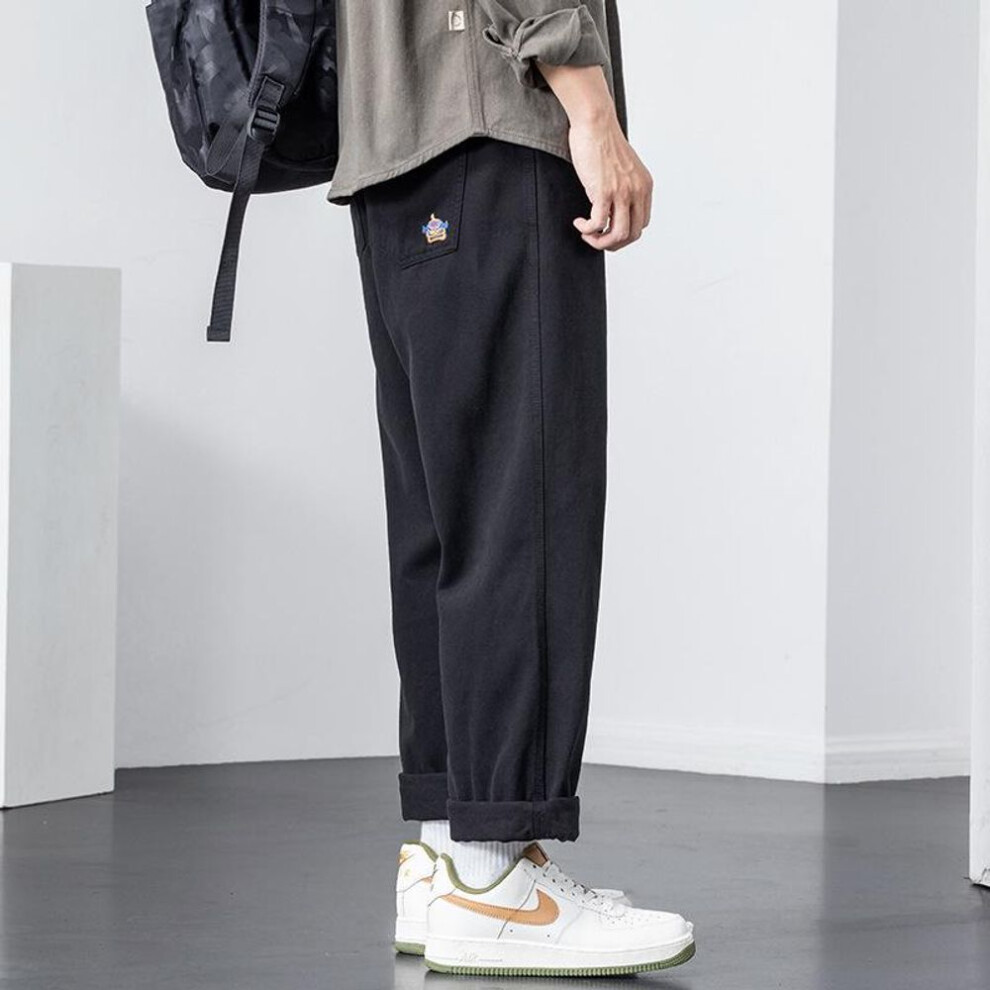 (black, 2XL) Men's Casual Loose-Fit Workwear Pants - American Straight, Spring/Autumn Fashion 2023