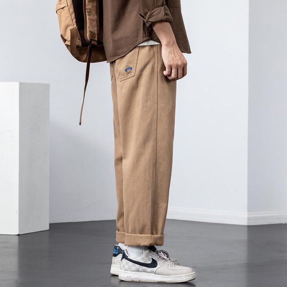(khaki, 3XL) Men's Casual Loose-Fit Workwear Pants - American Straight, Spring/Autumn Fashion 2023
