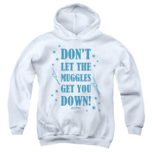 Trevco Sportswear HP8985-YFTH-2 Harry Potter Muggles 2 Youth Hooded Sweatshirt, White - Medium