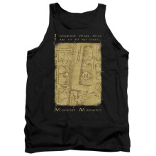 Trevco Sportswear HP8064-TK-1 Harry Potter Marauders Map Interior Words Adult Tank Top, Black - Small