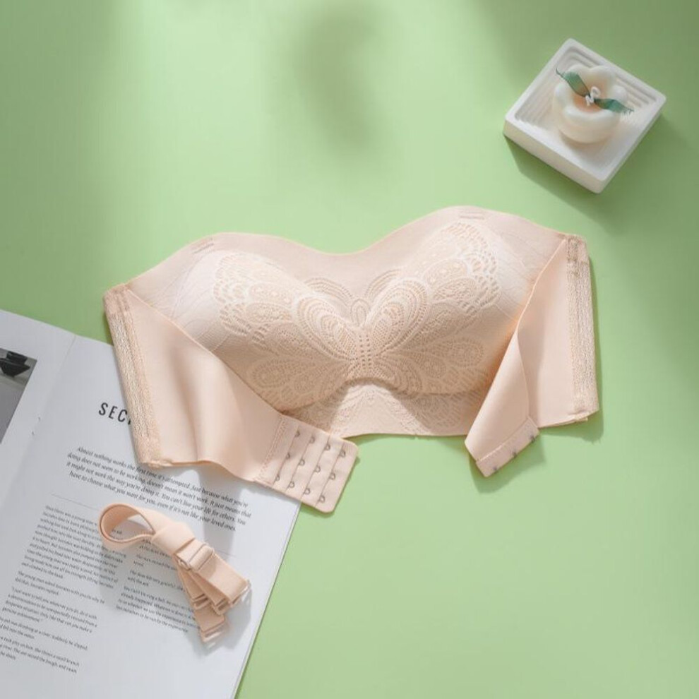(nude, 6XL (240-280 lbs, 48/110BCDE)) "seamless Strapless Bra For Large Busts: Non-slip, Invisible, Tube-style, Gathered Design, Sexy Back, Thin For Summer.