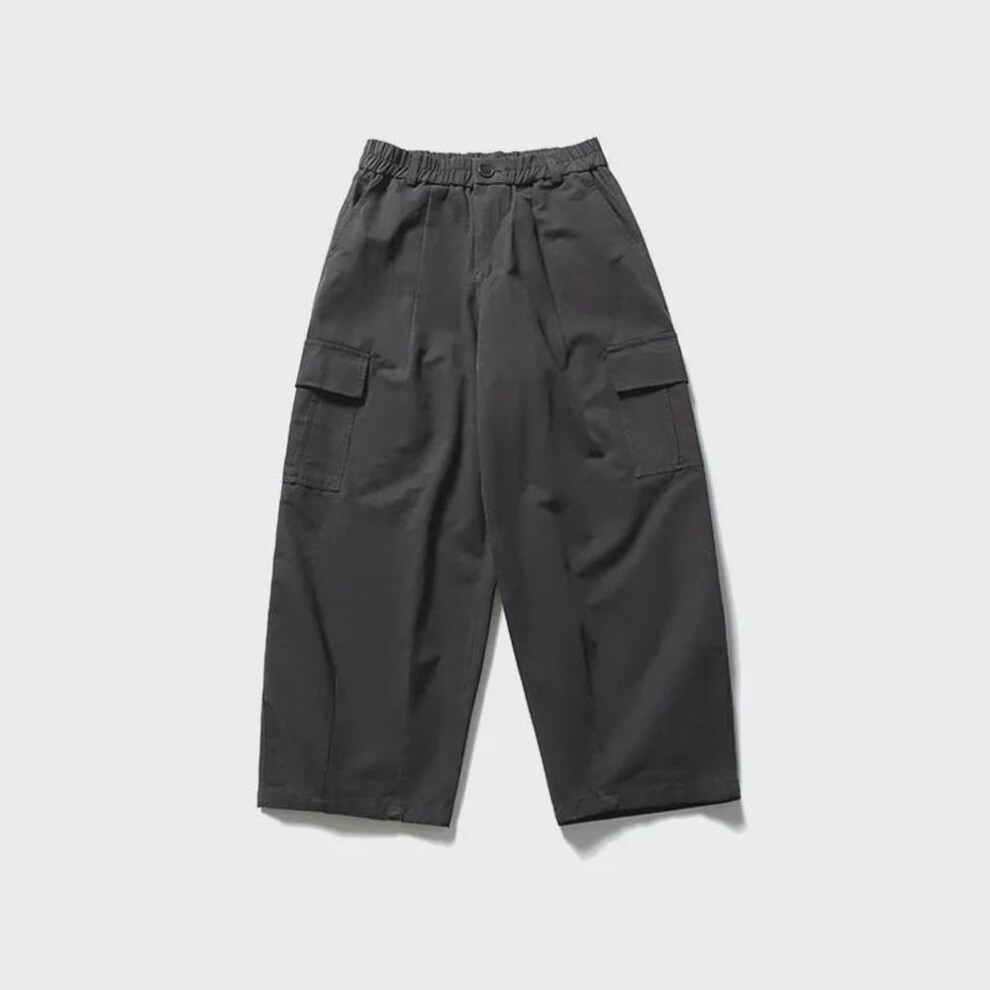 (army green, XXL) "City Fanpin 2024 Spring Men's Loose Wide-Leg Multi-Pocket Work Pants - Solid Color