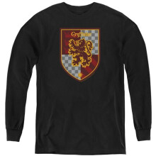 Trevco Sportswear HP8142-YL-4 Harry Potter Gryffindor Shield Crest Long Sleeve Youth T-Shirt, Black - Extra Large