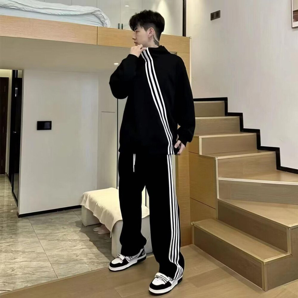 (white, 5XL) "2023 Early Autumn Men's Striped Casual Sports Jacket - Trendy Loose Fit Sweatshirt for Couples