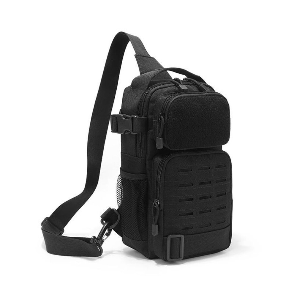 (Khaki) Unisex Waterproof Tactical Cycling Chest Bag - Multifunctional, Large Capacity Messenger Shoulder Bag for Outdoor Use