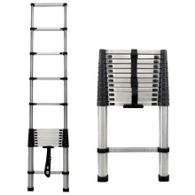 12.5 FT Telescoping Ladder Heavy Duty Steel Folding Step Ladder, 330 lbs Capacity, for Home, Outdoor & RV Use