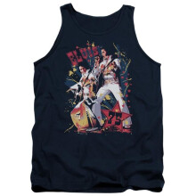 Trevco Sportswear ELV639-TK-2 Elvis Presley Eagle Adult Tank Top, Navy - Medium