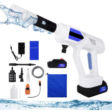 Cordless Pressure Cleaner Portable Pressure Washer Lightweight Cordless Jet Wash Car Washer with 1.5 Ah Battery Foam Generator Nozzle Water Pump Hose