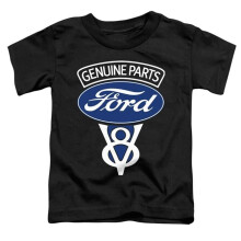 Trevco Sportswear FORD179-TT-3 Ford V8 Genuine Parts Toddler Short Sleeve T-Shirt, Black - Large 4T