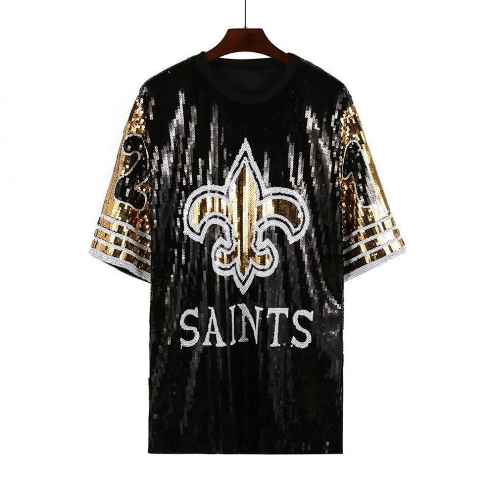 (white, One Size) "2024 Summer Women's Sequined Solid Color Round Neck Loose Short-Sleeve T-Shirt