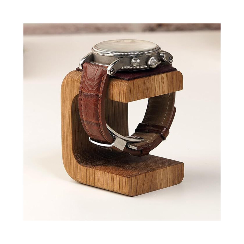 Wooden Watch Stand Watch Display Stand Bangle Holder Jewellery Organiser Stand for Watch Bracelet Bangle Storage and Display Gift (7x6x5cm）