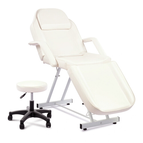 Living And Home Adjustable Massage Table Salon Spa Recliner wtih Swivel Stool