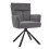 Living And Home Grey Modern Upholstered Swivel Armchair with Black Legs 4