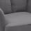 Living And Home Grey Modern Upholstered Swivel Armchair with Black Legs 5