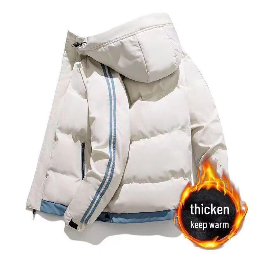 (khaki, M) "2022 Boys' Winter Cotton Puffer Jacket: Thick, Warm, Sporty, and Stylish