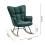 Living And Home Green Linen Tufted Upholstered Rocking Chair 6