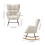 Living And Home Beige Tufted Sherpa Upholstered Rocking Chair 6